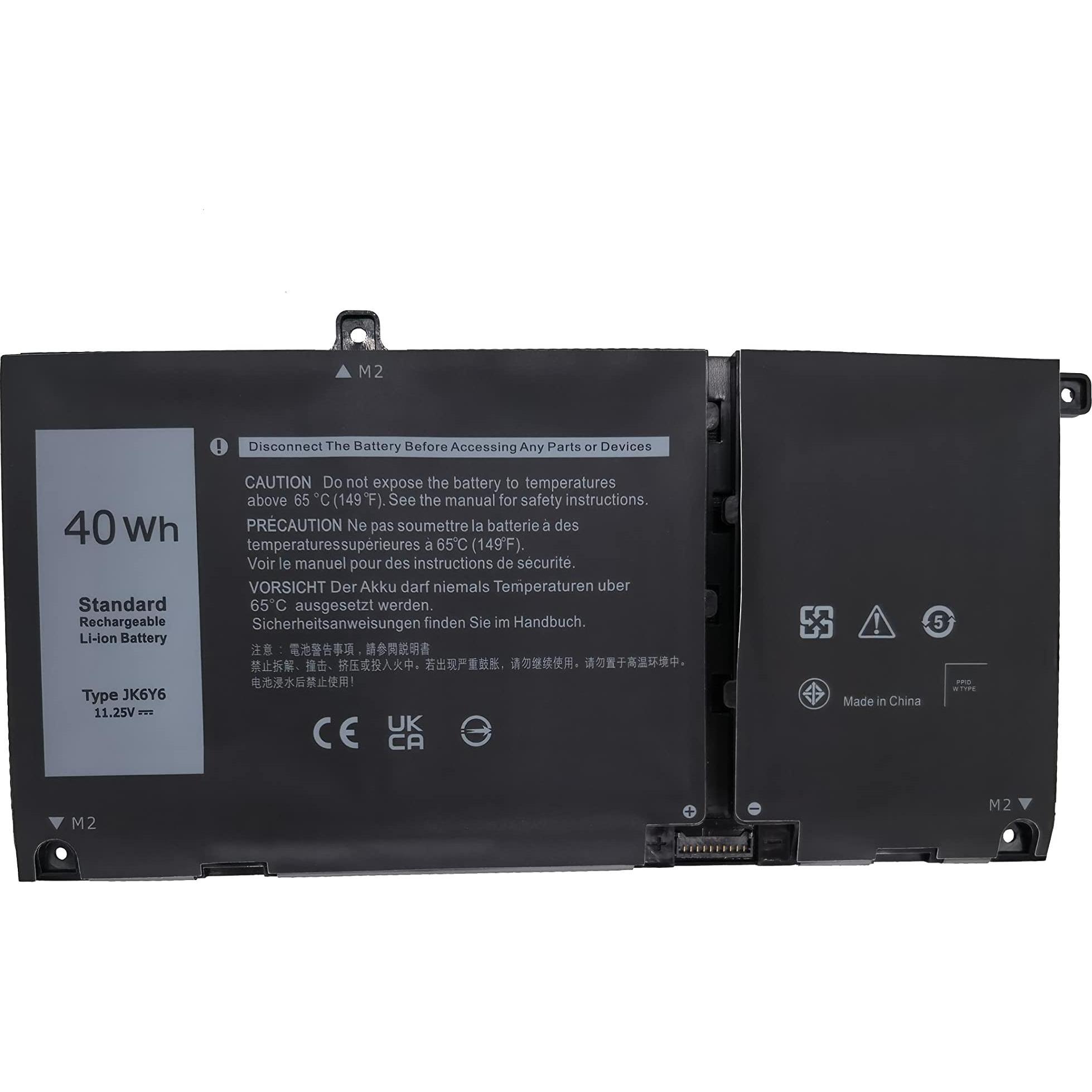 Dell Battery, 40WHR, 3 Cell (3 Zellen, 3378 mAh), Notebook Akku