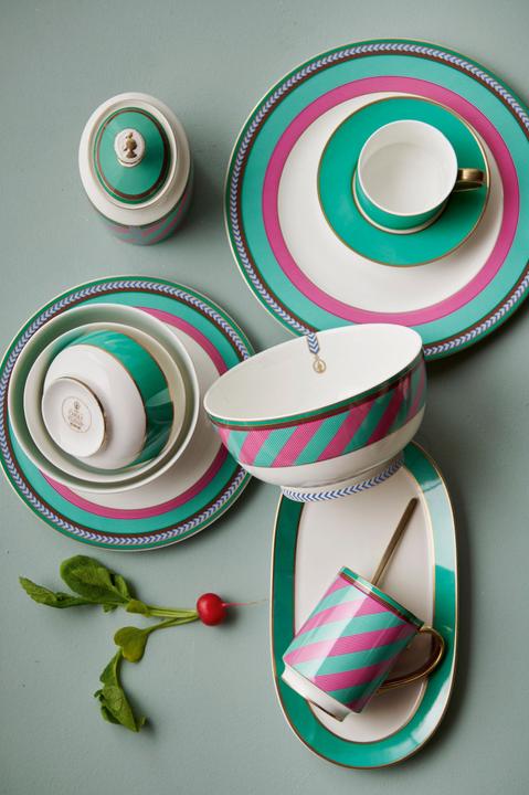 Produktbild PIP Studio Chique Stripes Speiseteller pink-green 28cm (1 x)