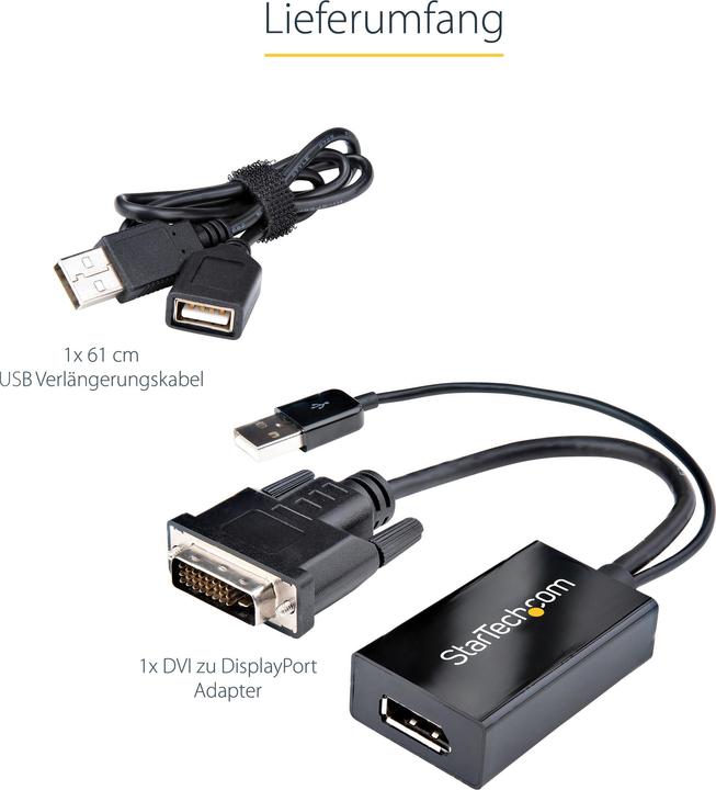 Produktbild StarTech Dvi To Displayport Adapter (DVI, 5.80 cm)