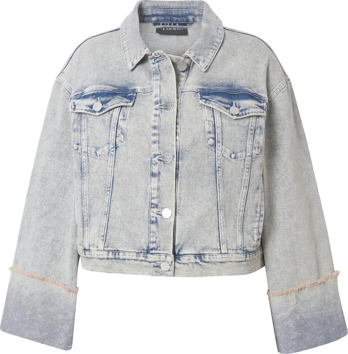 Immagine prodotto Ulla Popken Giacca di denim elasticizzato con collo da camicia e maniche lunghe (58)