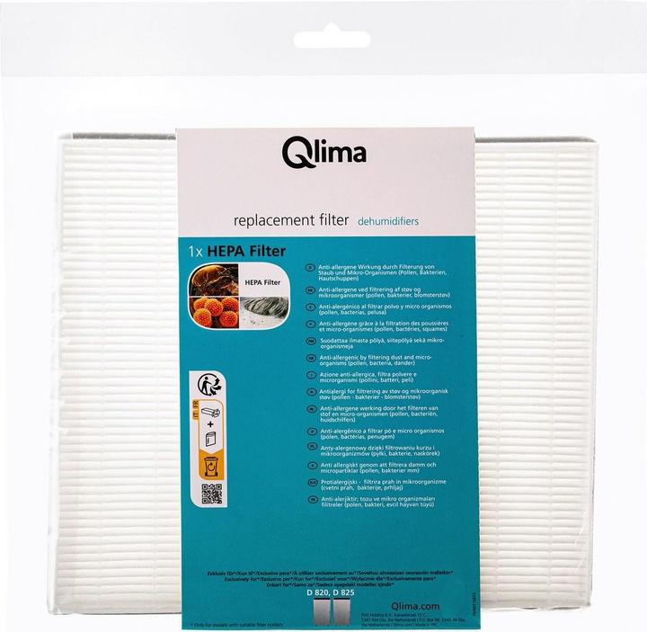 Image du produit Qlima HEPA Filter- D 820 A Smart - D 825 PA Smart - Luchtontvochtiger (8713508793832) (1x)