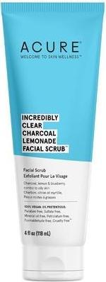 Image du produit Acure Incredibly Clear Charcoal Lemonade Face Scrub 118ml (Exfoliant nettoyant, 118 ml)