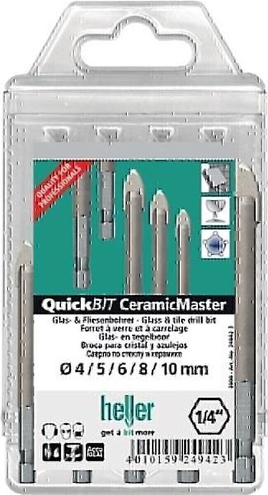 Actual product image Heller Glass and tile drill bit set 5t (6 mm, 10 mm, 5 mm, 8 mm, 4 mm)