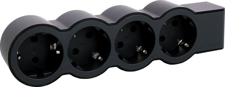 Legrand Multiprise plate 4x prise, sans câble Câble noir 694576 (4x, CEE 7/3)