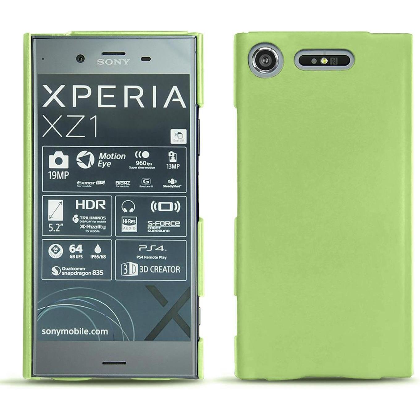 Noreve Lederschutzhülle (Sony Xperia XZ1), Smartphone Hülle, Grün