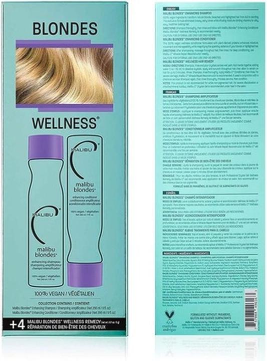 Image du produit Malibu C Blondes Wellness Kit Shampooing et Conditionneur Plus Eclaircissant Hebdomadaire (Kit de soins capillaires)