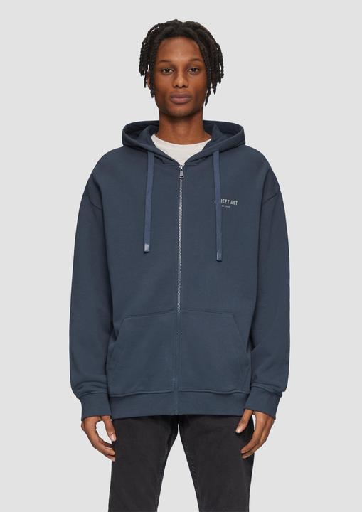 Produktbild s.Oliver Sweatshirt Jacke Sweathirt-Jacke mit Kapuze und Frontdruck (S)
