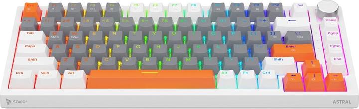 Actual product image Savio ASTRAL WHITE JADE 3 COLOURS Tastatur Gaming USB QWERTY US International (Eng. Int., Cable)