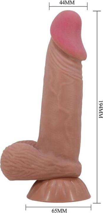 Produktbild Pretty Love Sliding Skin Series Realistischer Dildo Mit Schiebendem Braunen Hautsaugnapf 19,4 cm