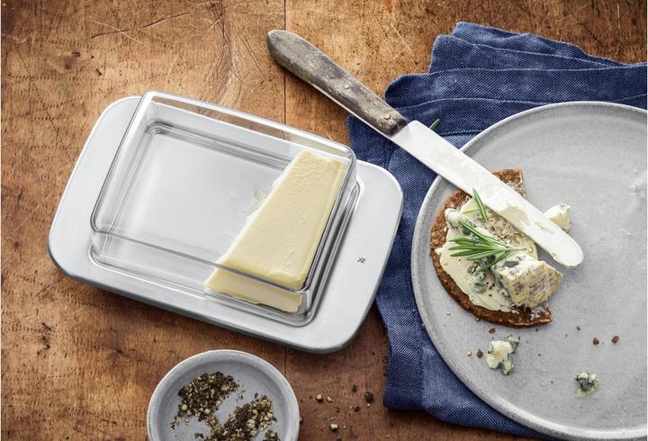 Produktbild WMF Butterdose Butterschale 12x17cm Kunststoffhaube loft Brunch Edelstahl matt (1.05 l)
