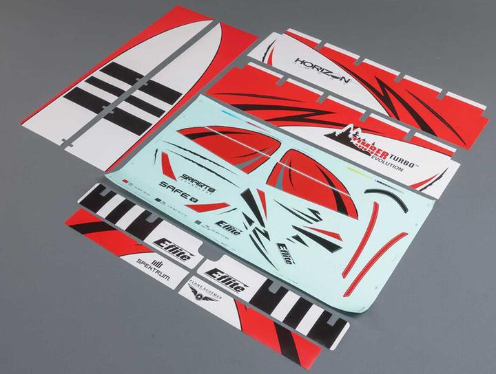 Actual product image E-Flite decal sheet: turbo timber evolution 1.5m