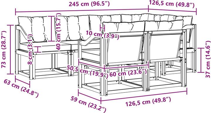 Produktbild vidaXL Outdoor-Sofa