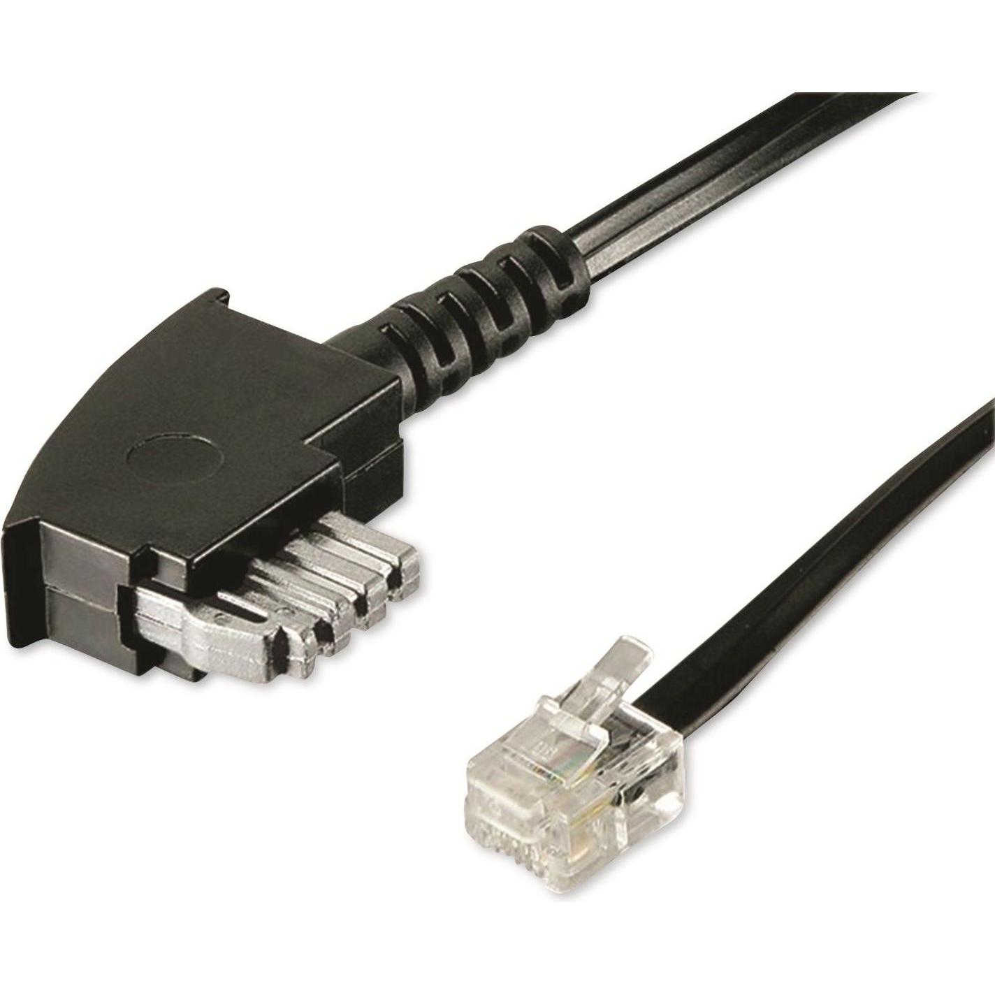 Goobay TAE-N Anschlusskabel (International Pin out) 4-polig, Schwarz, 6 m, Telefon Zubehör
