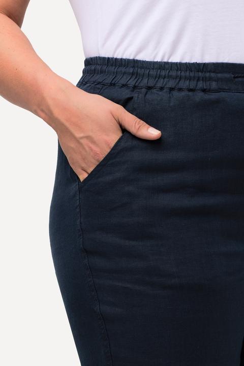 Produktbild Ulla Popken Leinenhose Mary, Elastikbund, weites, gerades Bein (44)