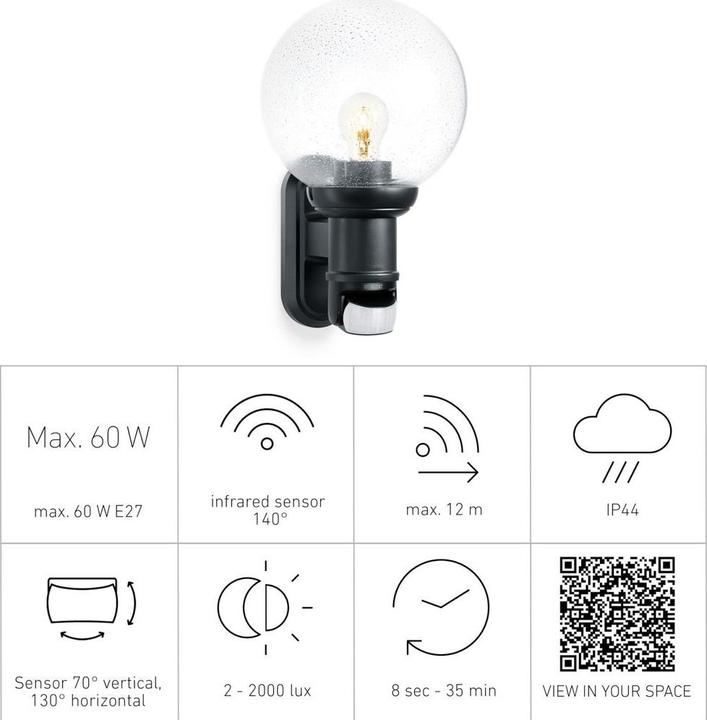 Produktbild Steinel Aussenwandleuchte mit Bewegung (E27, IP44)