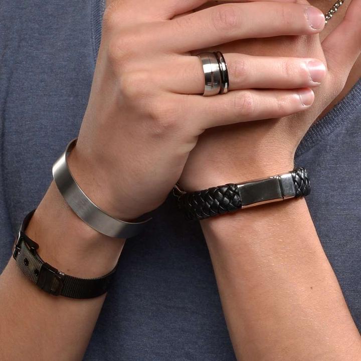 Immagine prodotto Bijouteria Bracciale (21 cm, Acciaio inossidabile, Cuoio)