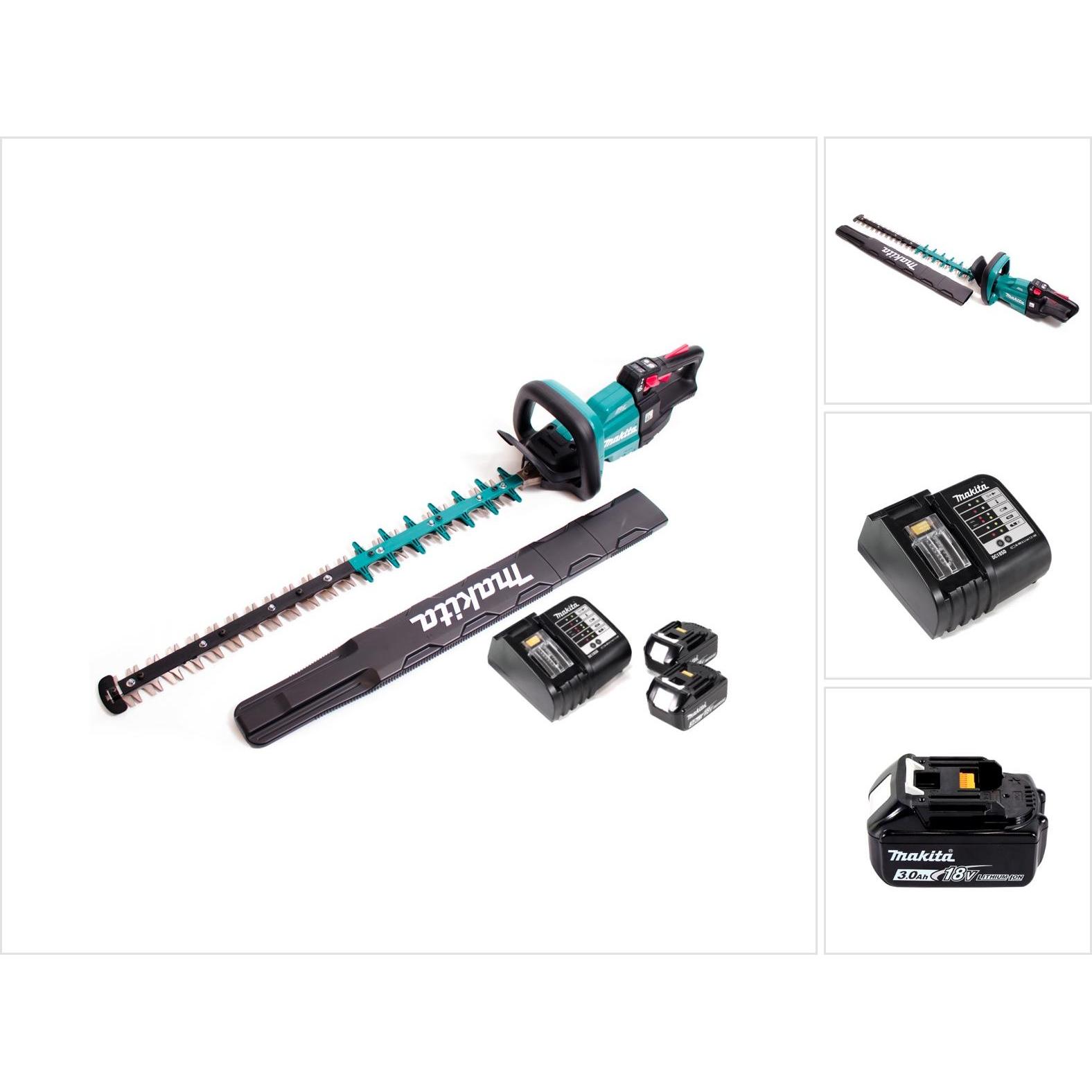 Makita, Tosasiepi, Tosasiepi a batteria DUH 751 SF 18V 75 cm brushless + 2x batteria 3.0Ah + caricatore