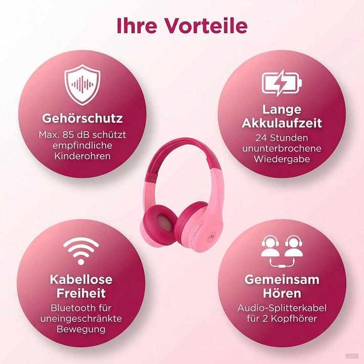 Actual product image Motorola Headphone MOTO JR300 PNK