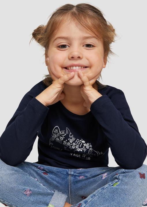 Produktbild S.Oliver T-Shirt Langarmshirt mit Glitzer-Print (92)