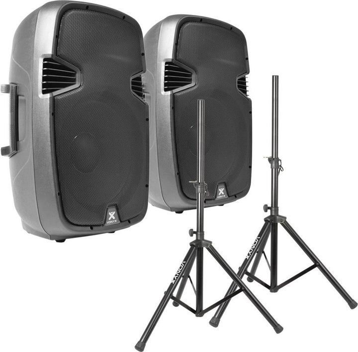Actual product image Vonyx SPJ-1500A 15 Speaker set 1600W with standards (Active)