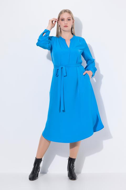 Actual product image Ulla Popken Belted Long Sleeve Midi Dress (54)