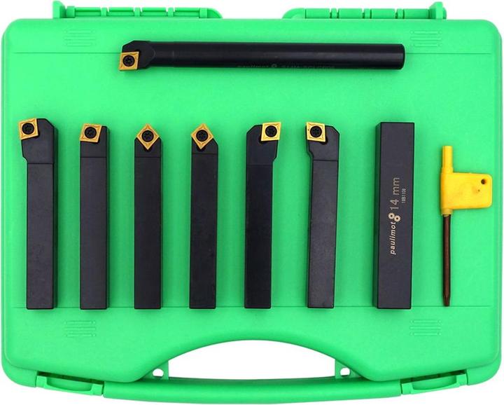 Actual product image Paulimot Turning chisel set with inserts, 14 mm, 7-piece incl. boring bar (151 mm)