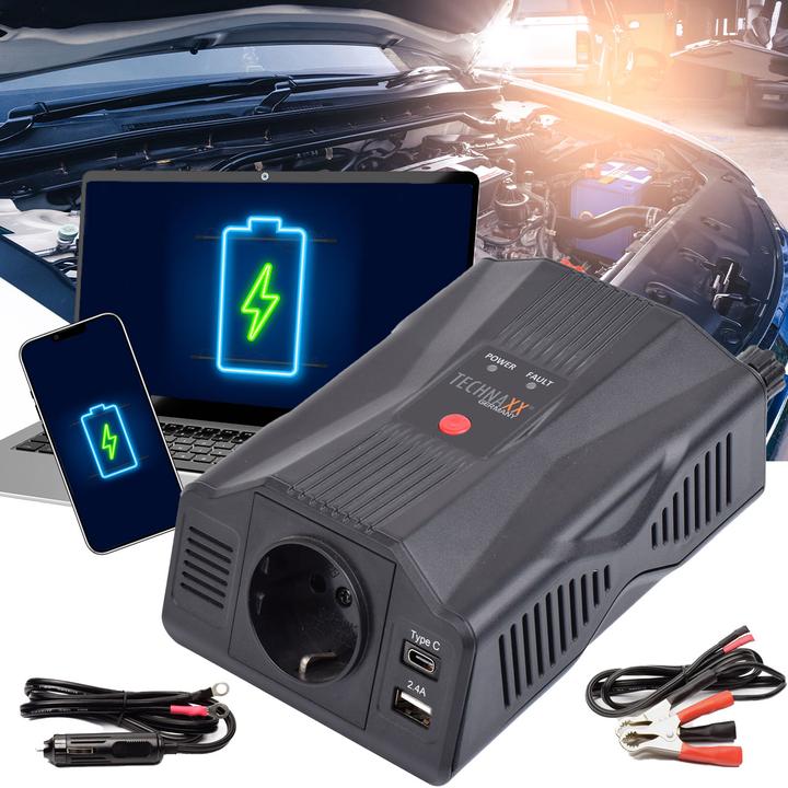 Produktbild Technaxx TE24 - Wechselrichter modifizierte Sinuswelle 300 W Schutzkontakt