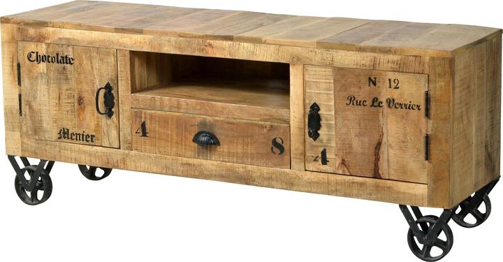 Actual product image SIT Möbel TV-Lowboard Vintage Natural Wood natural antique black 140 (140 x 40 x 55 cm)