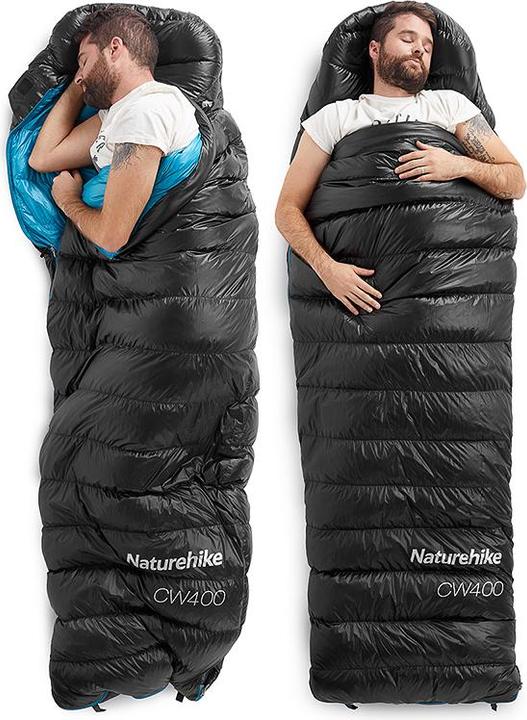 Actual product image Naturehike CW400 Square Down Sleeping Bag CW400L/Black/650 Duck Down