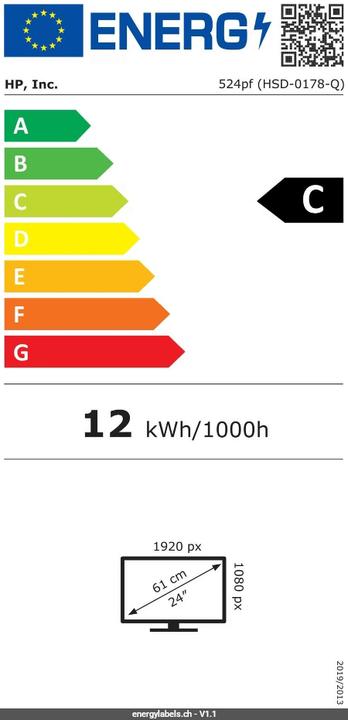 Energy Label HP INC. (1920 x 1080 pixels, 23.80")