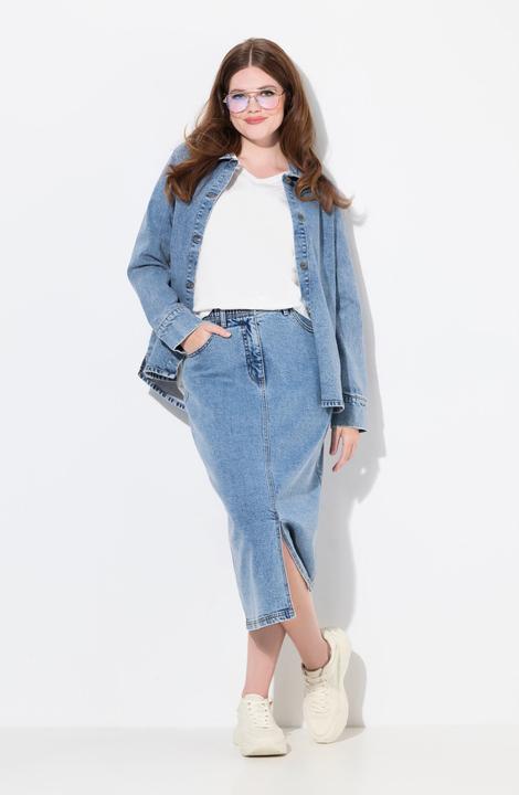 Immagine prodotto Ulla Popken gonna in jeans, cintura comfort, taglio 5 tasche, cotone biologico (42)