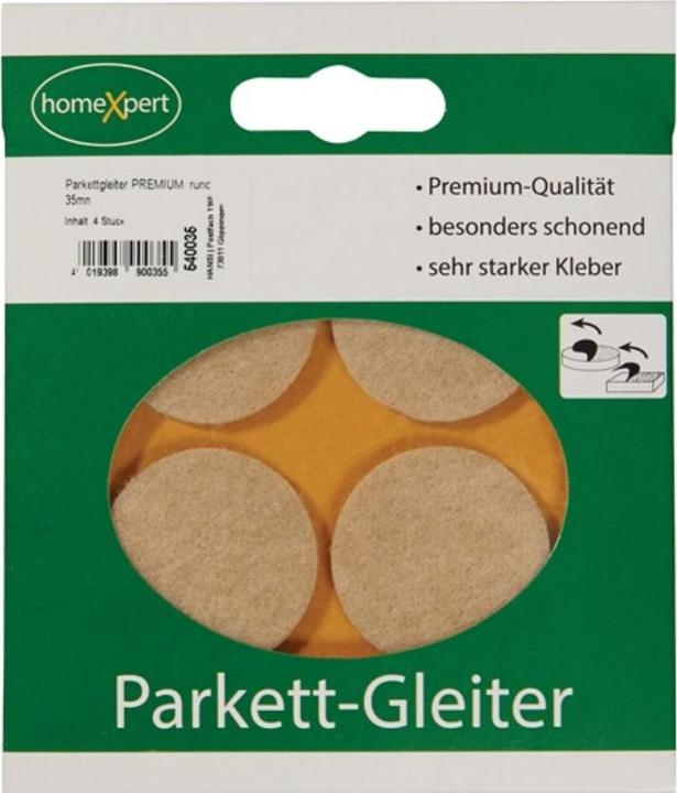 HP Autozubehör Parketglijders Premium 35 mm vilt natuurlijk rond zelfklevend (Vilten glijders, 4 Stuk)