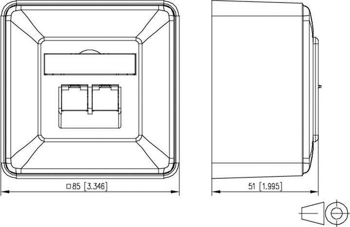 Produktbild Metz Connect E-DAT C6A IDC Dose, 2 Port