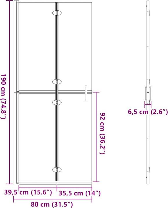 Produktbild vidaXL Duschwand