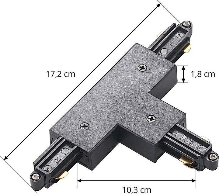 Actual product image Lindby T-connector 1-phase system, black