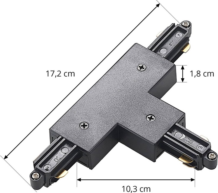 Image du produit Lindby Connecteur en T pour système monophasé, noir