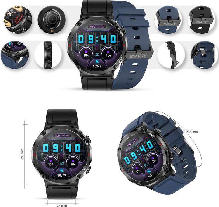 Produktbild Gravity GT21-5 Smartwatch + marineblaues Silikonarmband