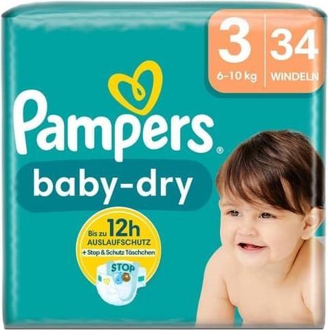 Immagine prodotto Pampers Baby-Dry (Dimensione 3, Pacco trasportabile, 34 pz.)