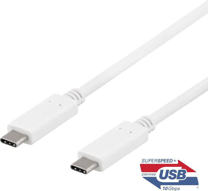Productafbeelding Deltaco USB-C į USB-C kabel, 1m, 10Gbps, 100W 5A, USB 3.1 Gen 2, USBC-1407 (1 m, 100 W)
