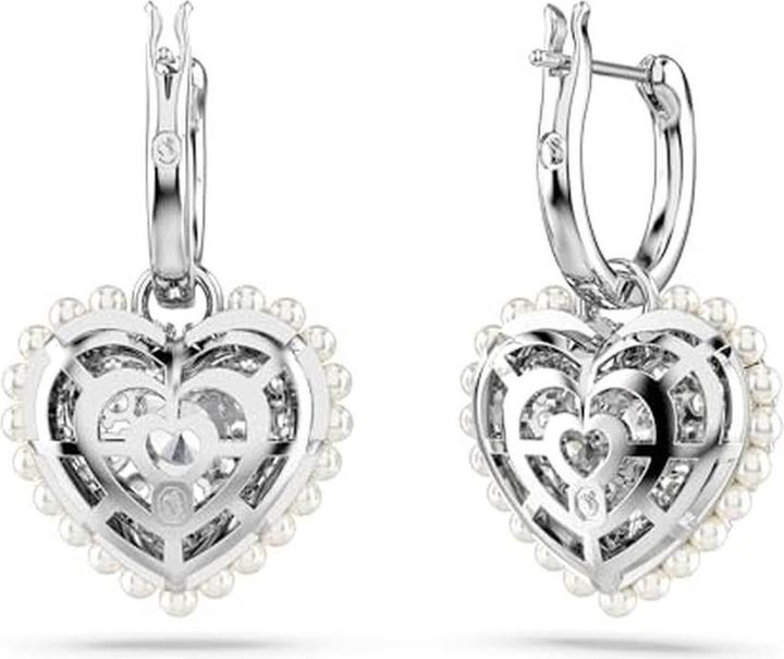Actual product image Swarovski Hyperbola Drop Earrings Heart White (Swarovski Metal)