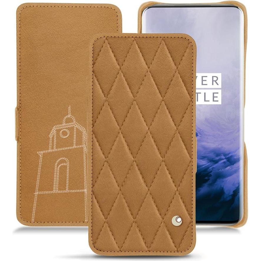 Noreve Lederschutzhülle horizontal (OnePlus 7 Pro), Smartphone Hülle, Braun