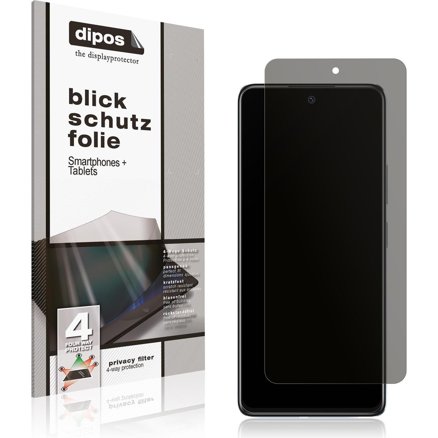 Dipos Blickschutzfolie 4-Way Privacy (1 Stück, Infinix Note 30), Smartphone Schutzfolie, Transparent