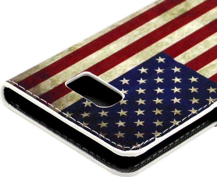 Produktbild König Design Handyhülle Tasche für Handy Samsung Galaxy S6 Edge Plus Retro Fahne USA (Samsung Galaxy S6 Edge)