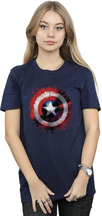 Produktbild Avengers Captain America Kunst Schild Baumwolle Boyfriend TShirt (S)