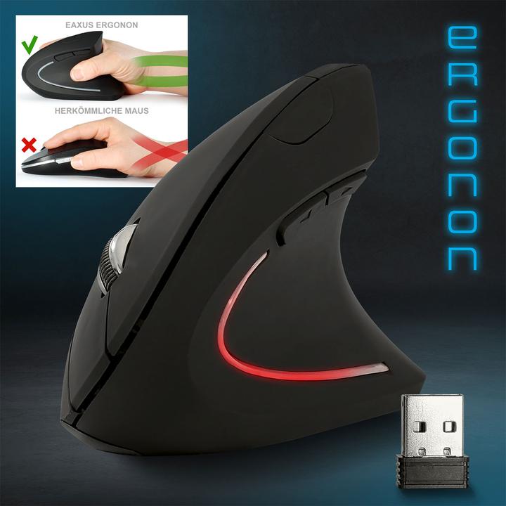Produktbild Eaxus Ergonomische Vertikalmaus, wireless