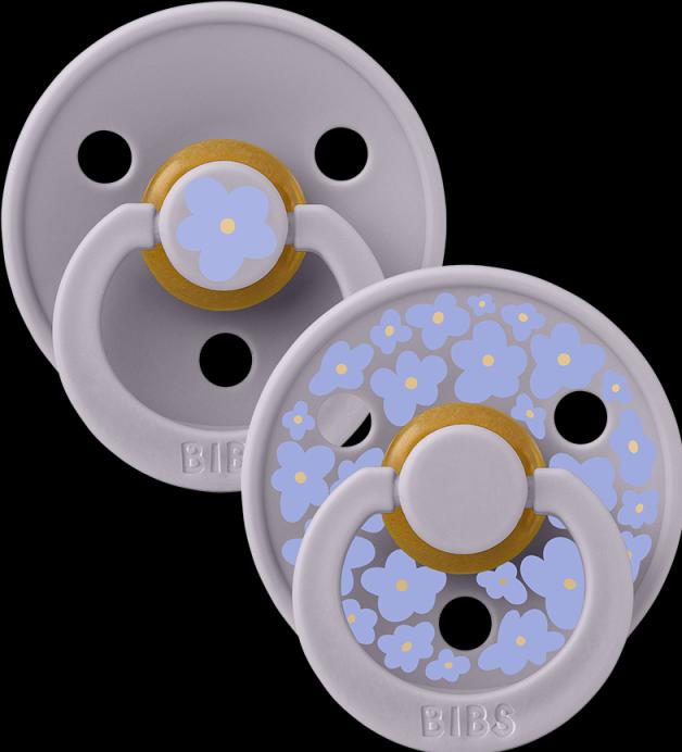 Bibs Studio Nuggi Colour 2 PACK Latex Round 6-12m Jasmine Fossil Grey Mix (2 x, 6 - 12 Monate)