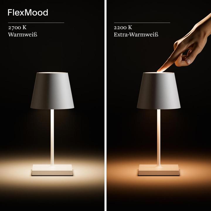 Immagine prodotto Sigor Lampada da tavolo ricaricabile Nuindie USB-C mini 25cm color oro 2,2W FlexMood 2200K/2700K IP54 (98.50 lm)