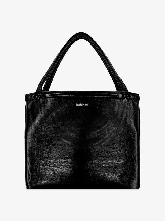 Actual product image Studio Noos Shopper "Reversible Teddy Lacquer Mom Bag" black