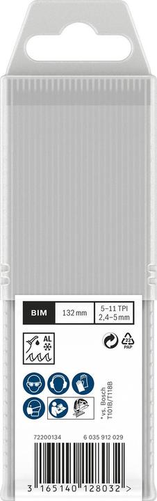 Immagine prodotto Bosch Professional Zubehör Lama per seghetto alternativo PRO Multi Material spessa e sottile T345XF, 132 mm, 25 pezzi.