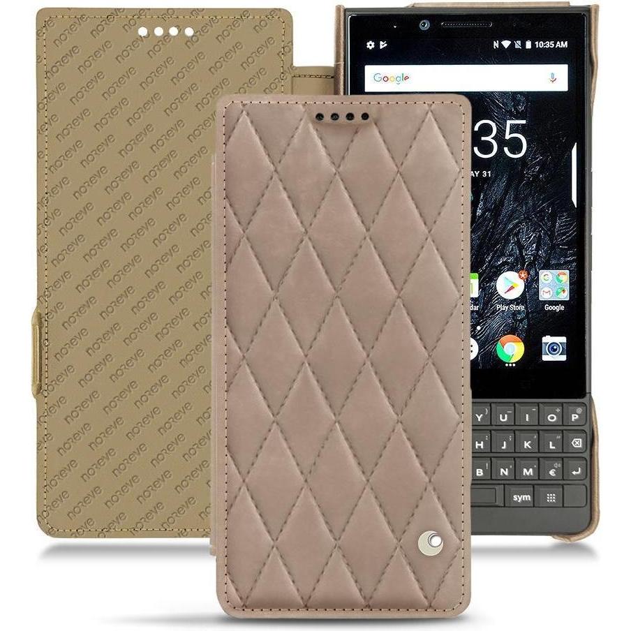Noreve Lederschutzhülle horizontal (Blackberry KEY2), Smartphone Hülle, Beige